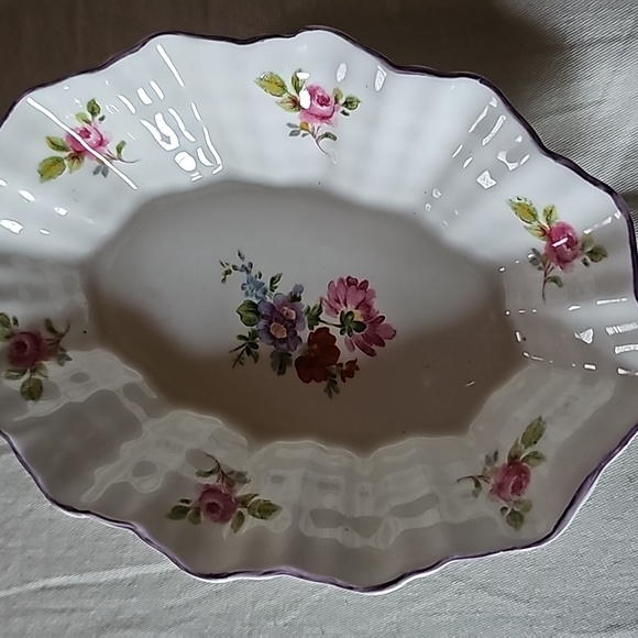 Vintage Shelley England Fine Bone China Trinket Dish- Rose Pansy Forget Me Not - Picture 4 of 4